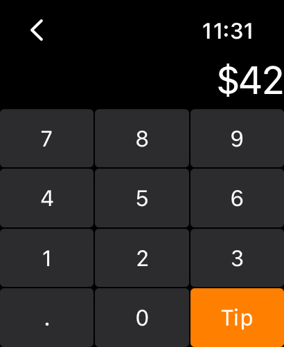 Tip Calculator on Apple Watch